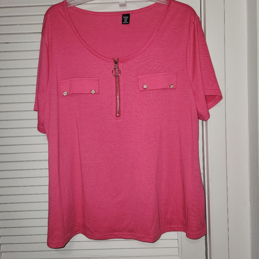 Shein curve 2xl pink blouse
